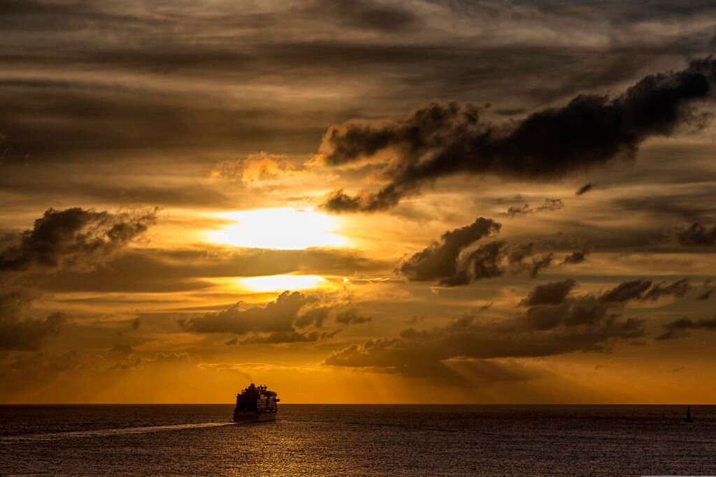 cruise ship at sea during sunset calm sea day cruise experience